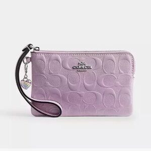 Coach Light Purple Embossed Wristlet